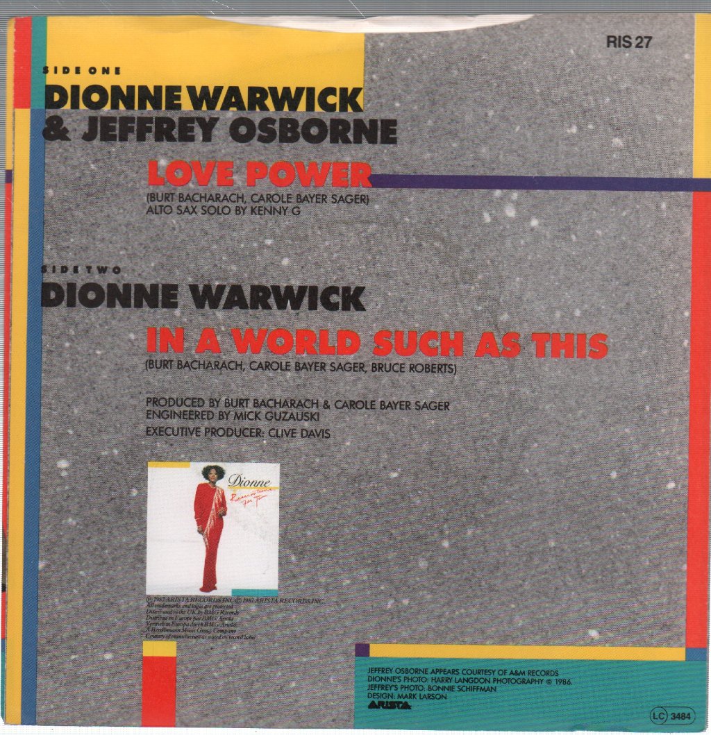 Dionne Warwick And Jeffrey Osborne - Love Power - 7 Inch