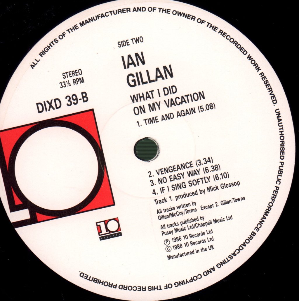 Ian Gillan - What I Did On My Vacation - Double Lp