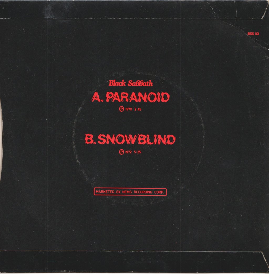 Black Sabbath - Paranoid - 7 Inch