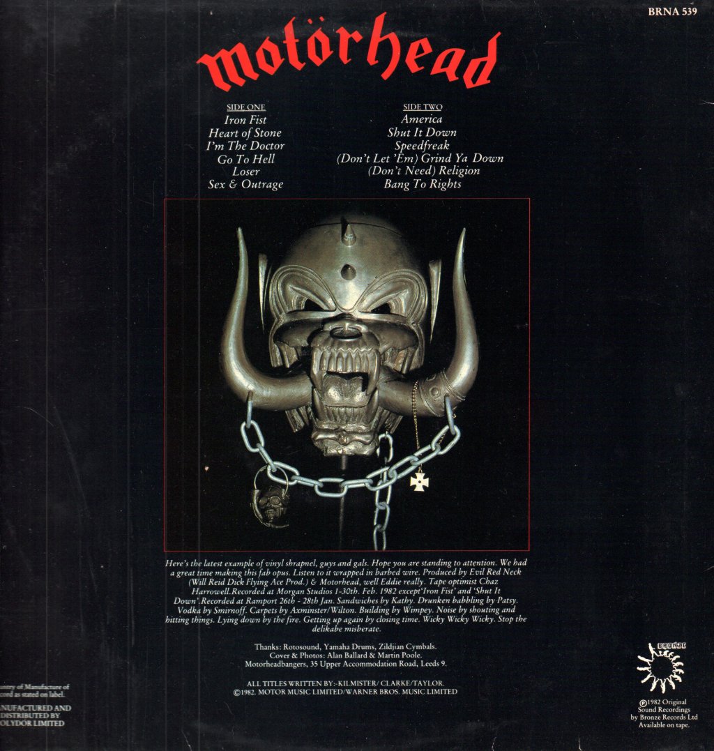 Motorhead - Iron Fist - Lp