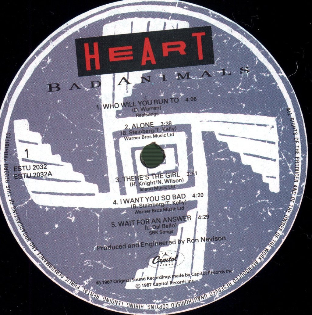 Heart - Bad Animals - Lp