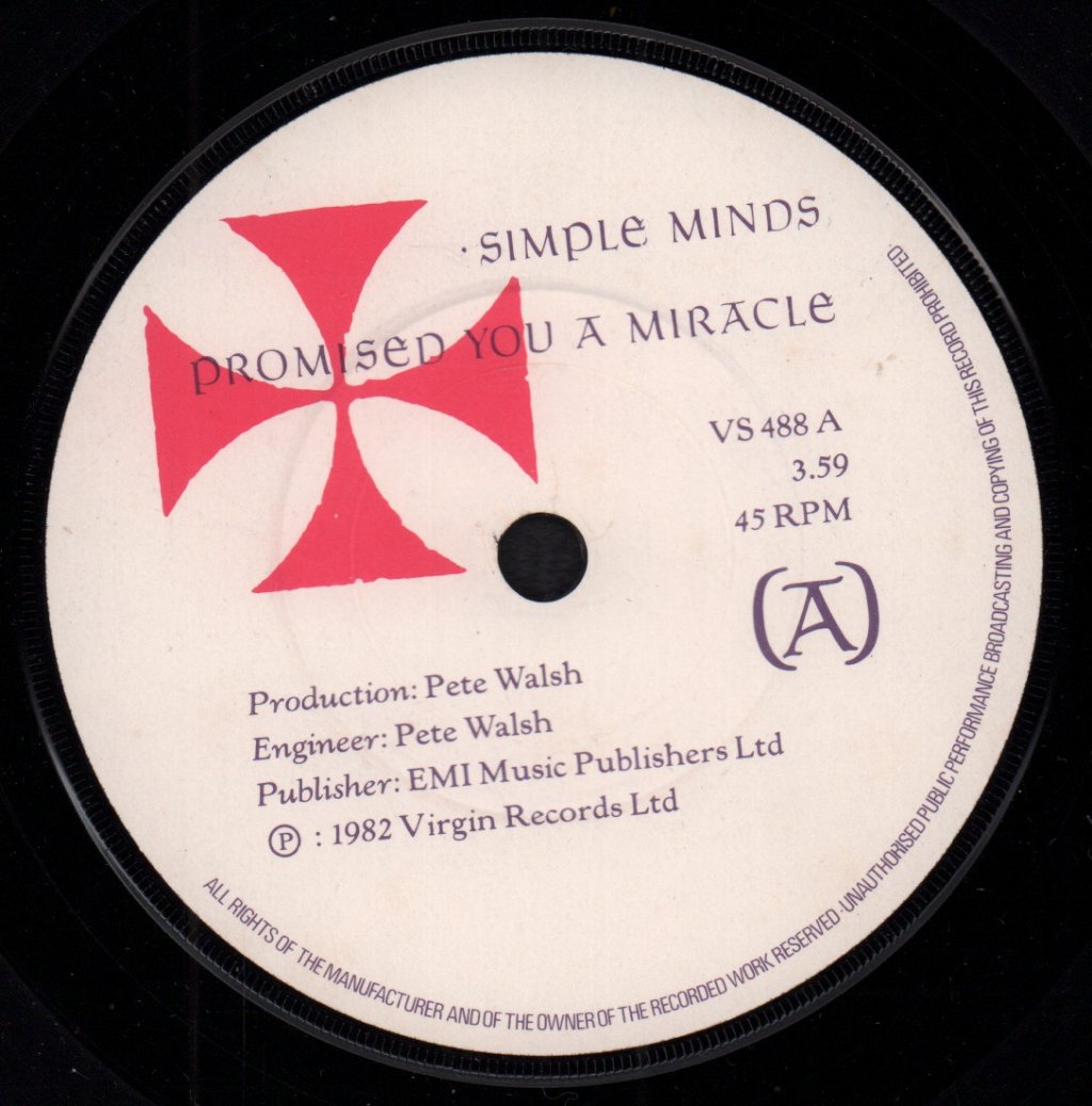 Simple Minds - Promised You A Miracle - 7 Inch