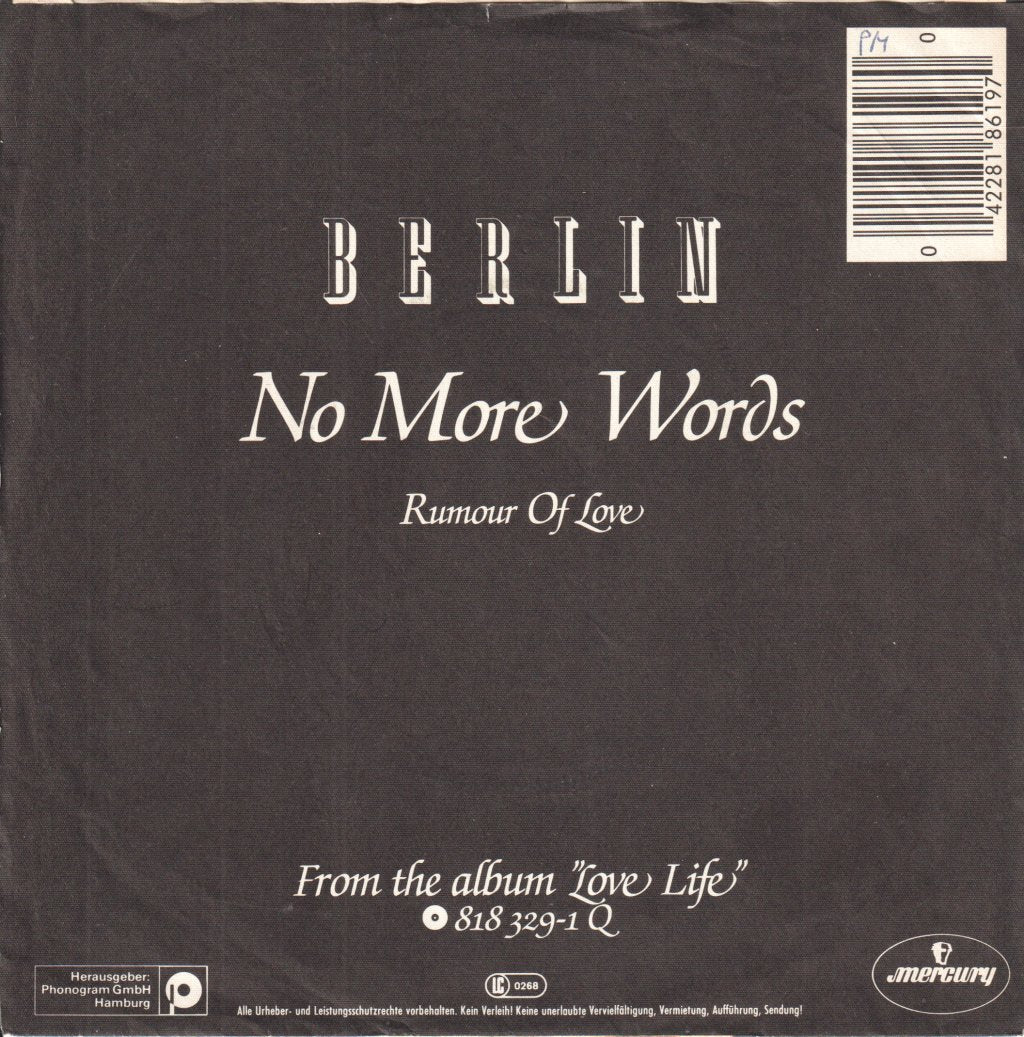 Berlin - No More Words - 7 Inch