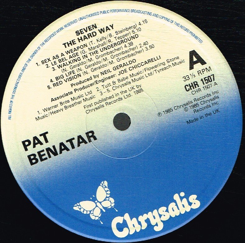 Pat Benatar - Seven The Hard Way - Lp