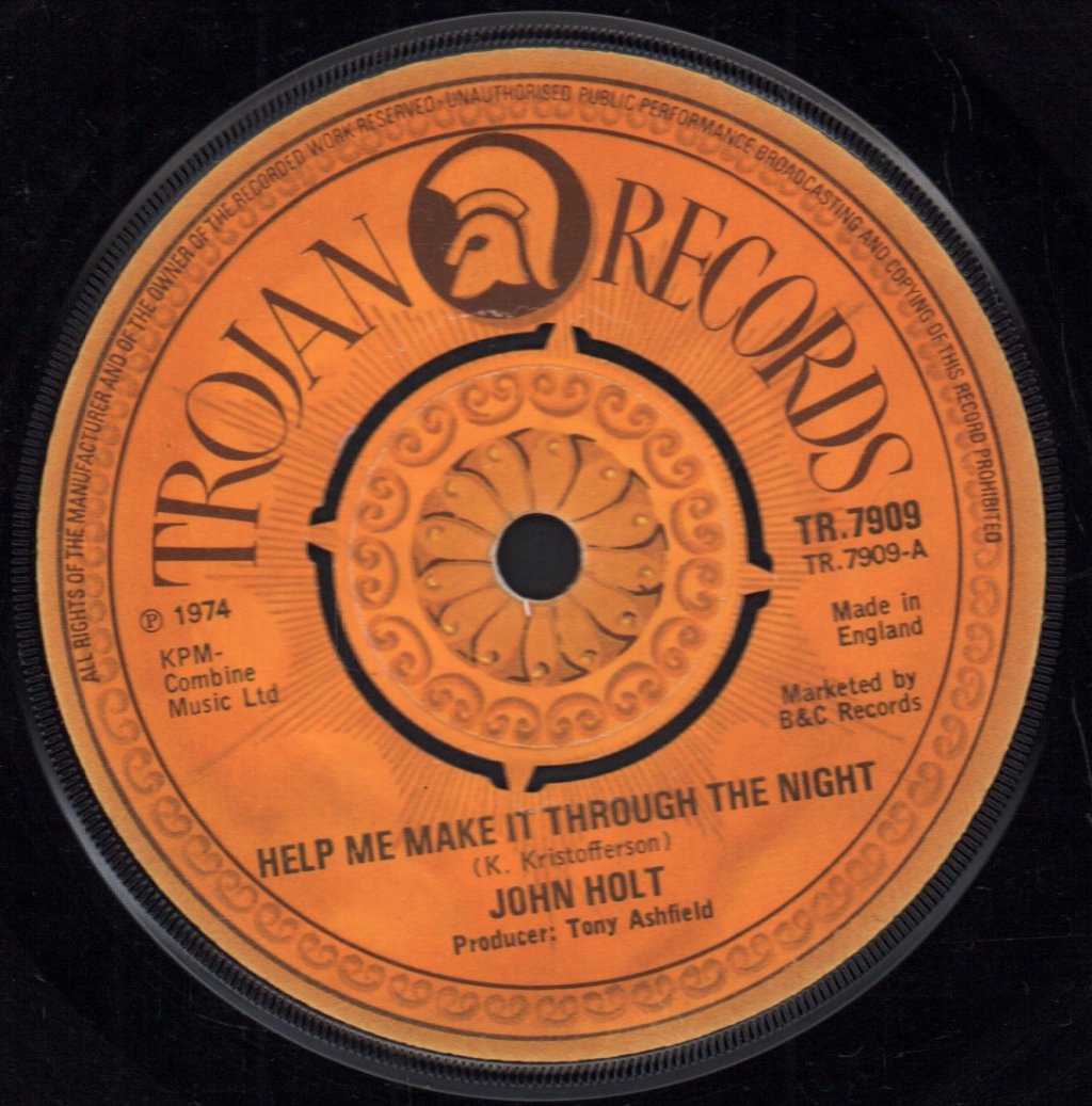 John Holt - Help Me Make It Through The Night - 7 Inch