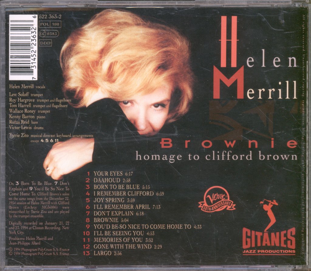 Helen Merrill - Brownie (Homage To Clifford Brown) - Cd