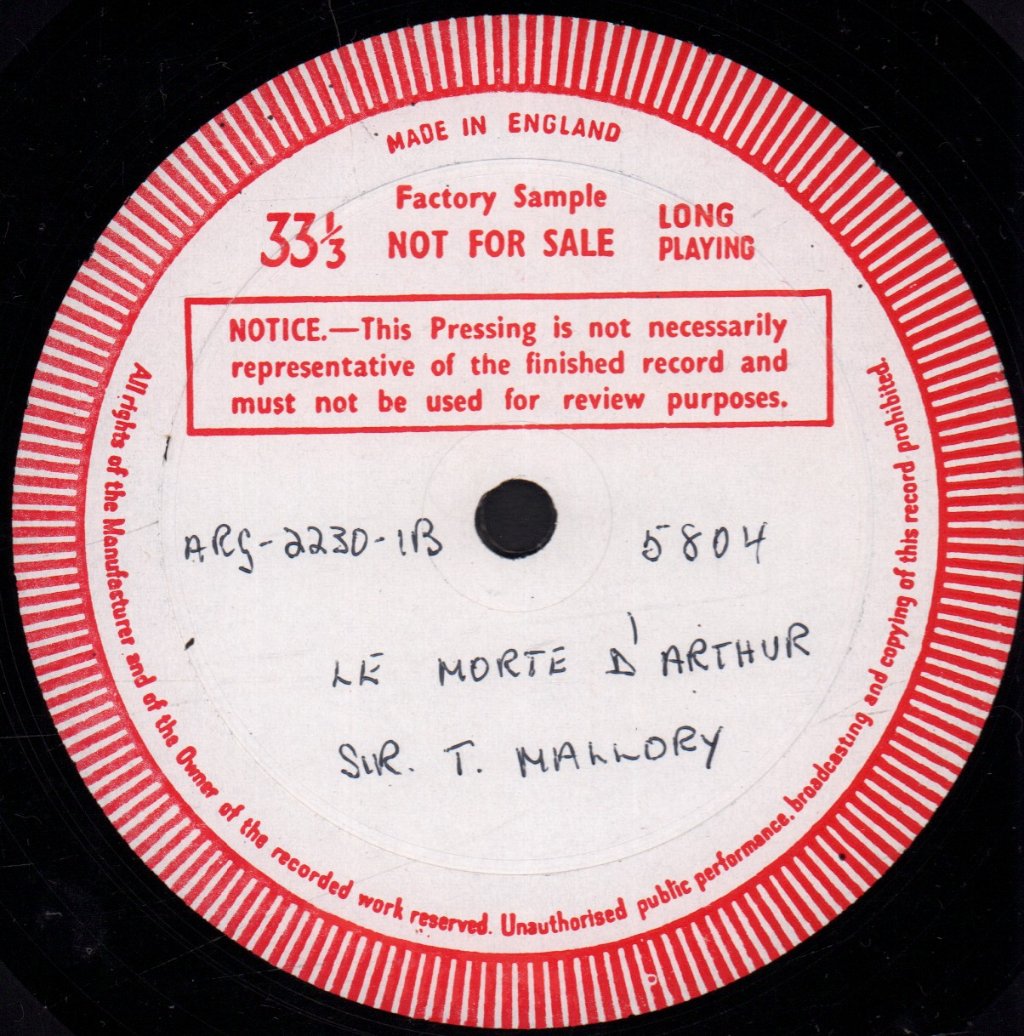 Thomas Malory - Le Morte D'Arthur - Lp