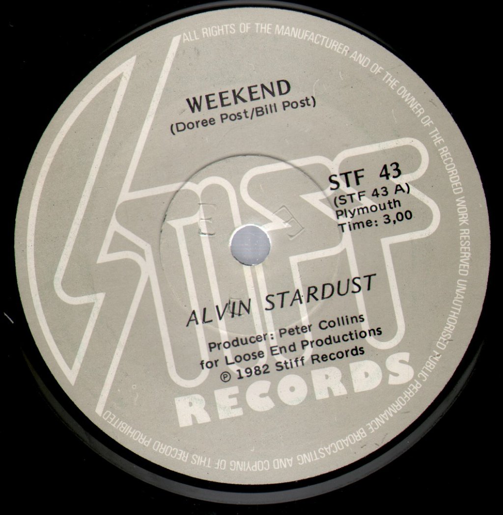 Alvin Stardust - Weekend - 7 Inch