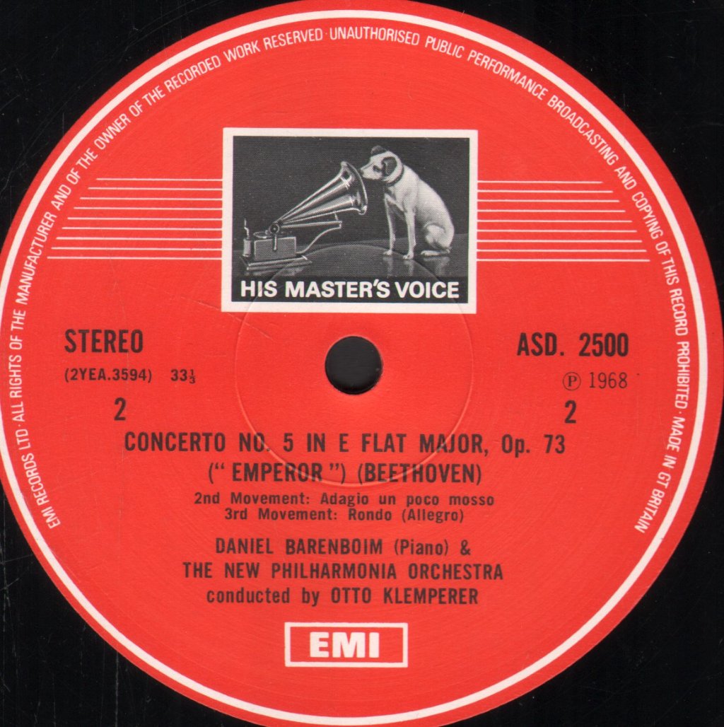 Daniel Barenboim / Otto Klemperer / New Philharmonia - Beethoven - Emperor Concerto - Lp