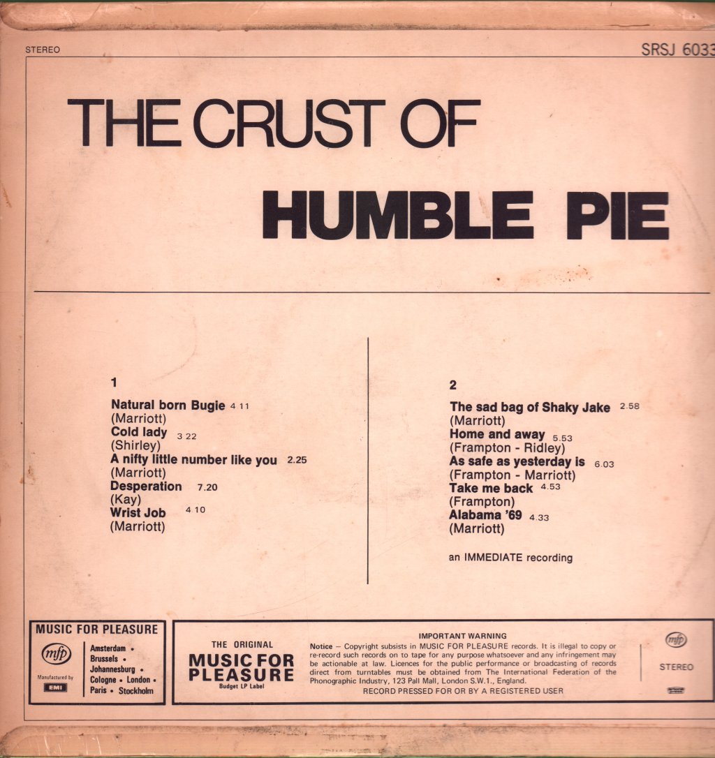 Humble Pie - Crust Of Humble Pie - Lp