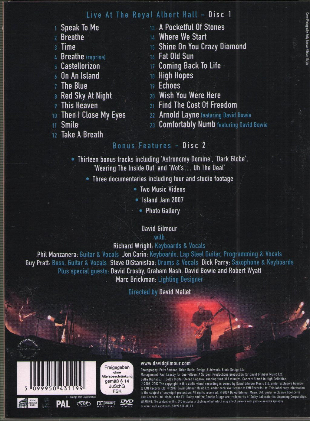 David Gilmour - Remember That Night - Dvd