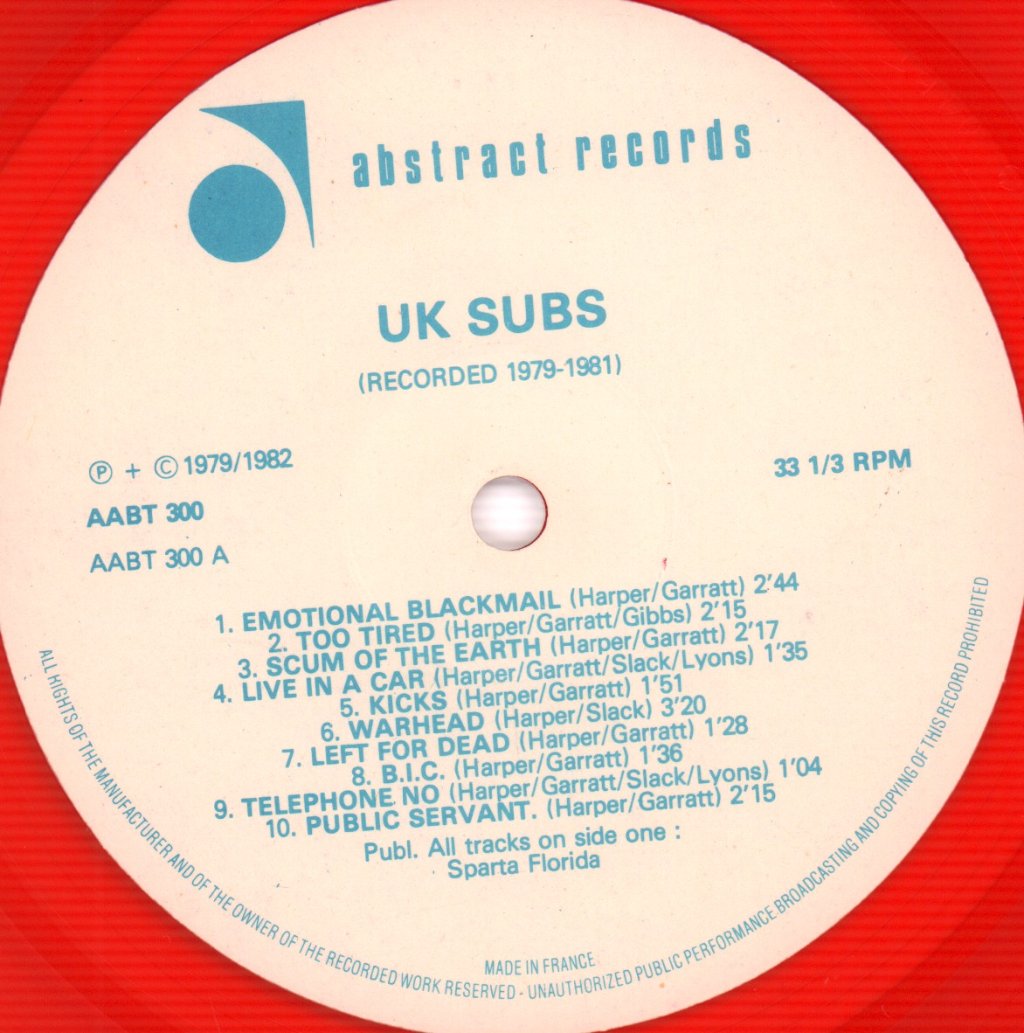 UK Subs - Recorded 1979-1981 - Lp