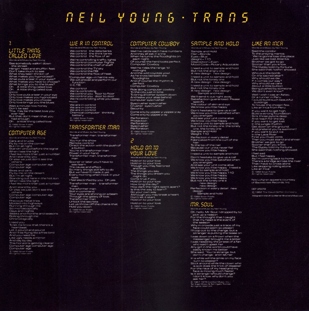 Neil Young - Trans - Lp