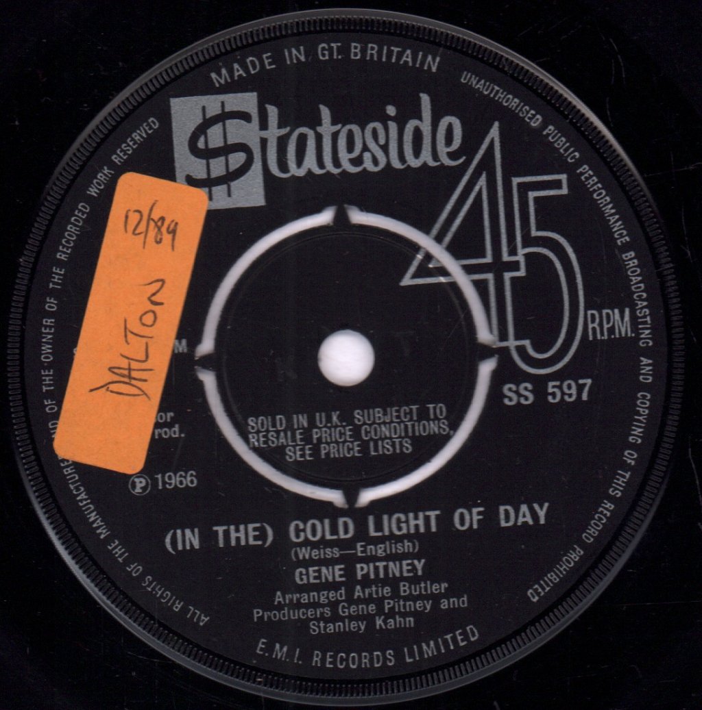 Gene Pitney - (In The) Cold Light Of Day - 7 Inch