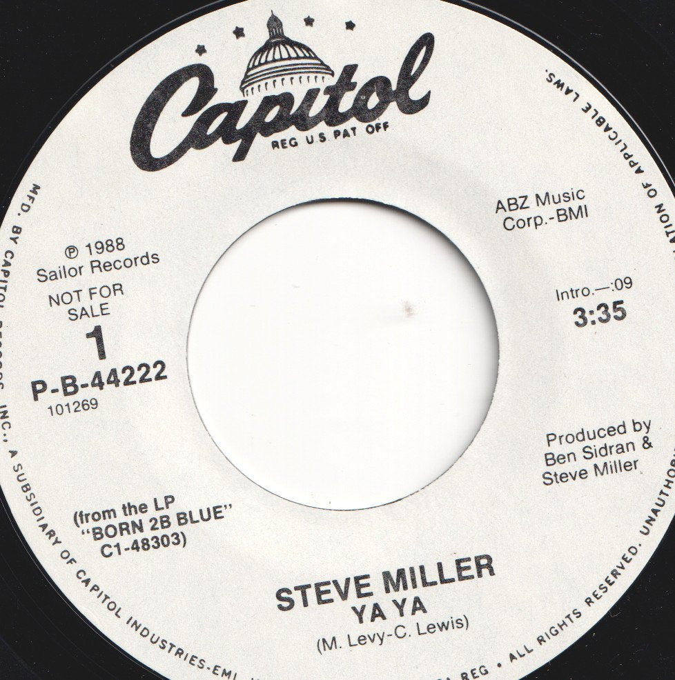 Steve Miller Band - Ya Ya - 7 Inch