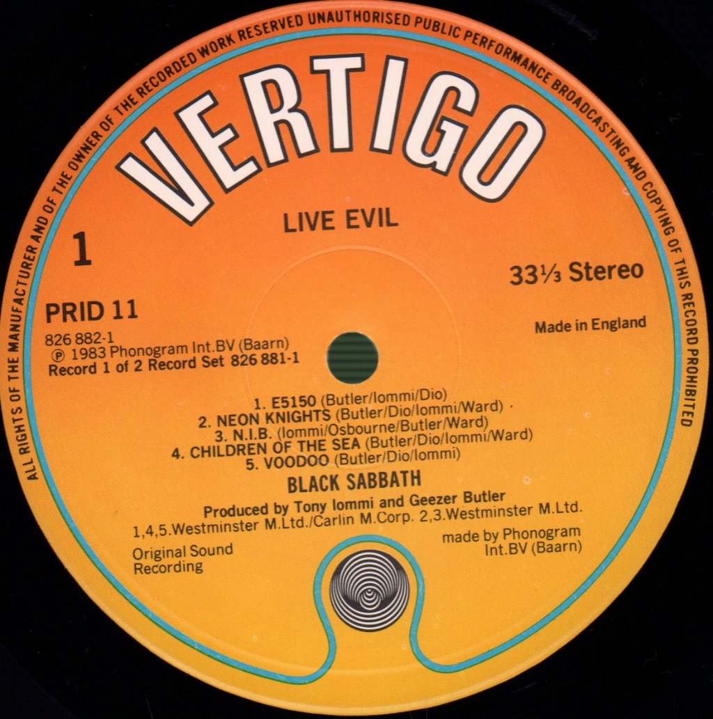 Black Sabbath - Live Evil - Double Lp