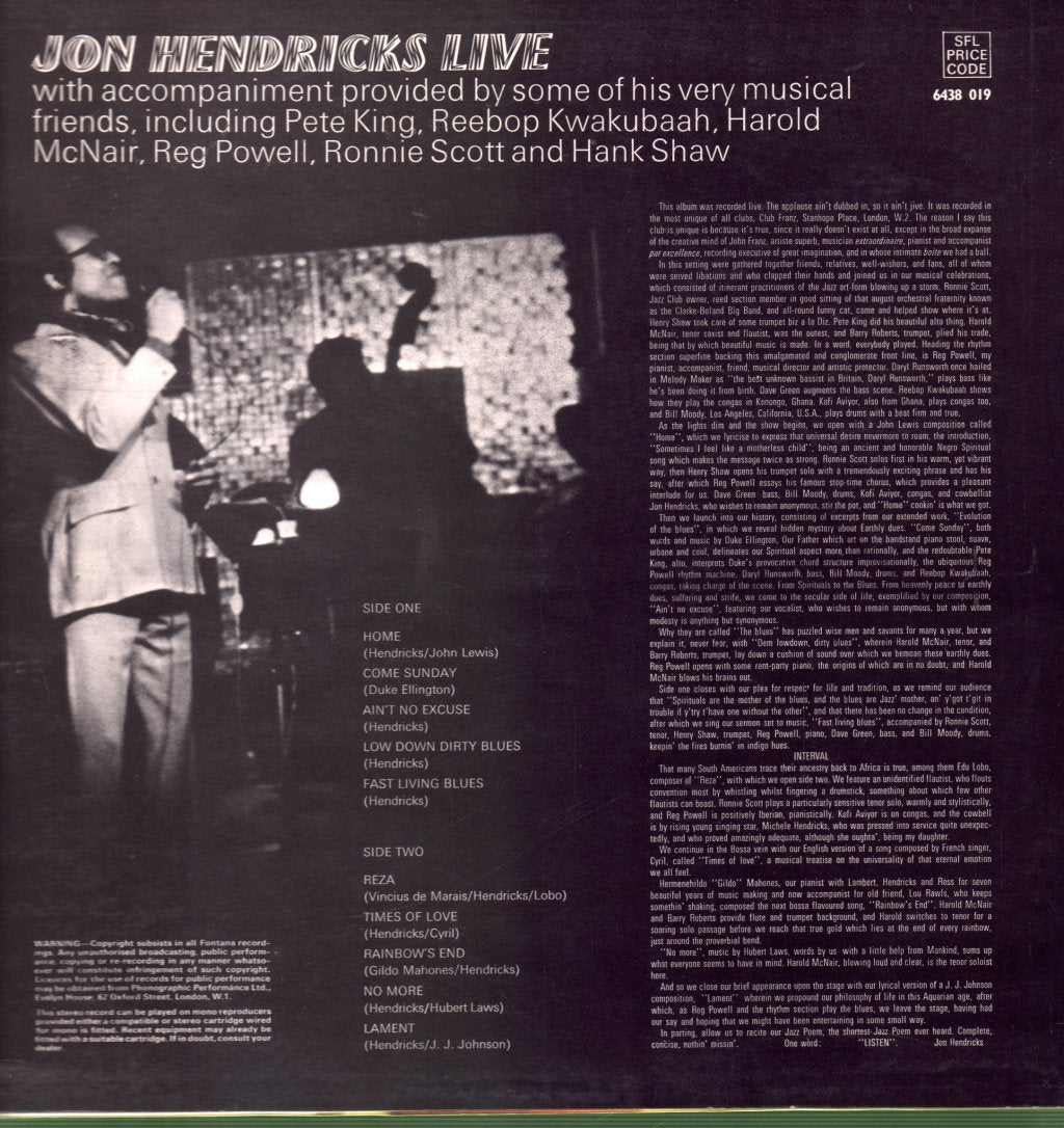 Jon Hendricks - Jon Hendricks Live - Lp