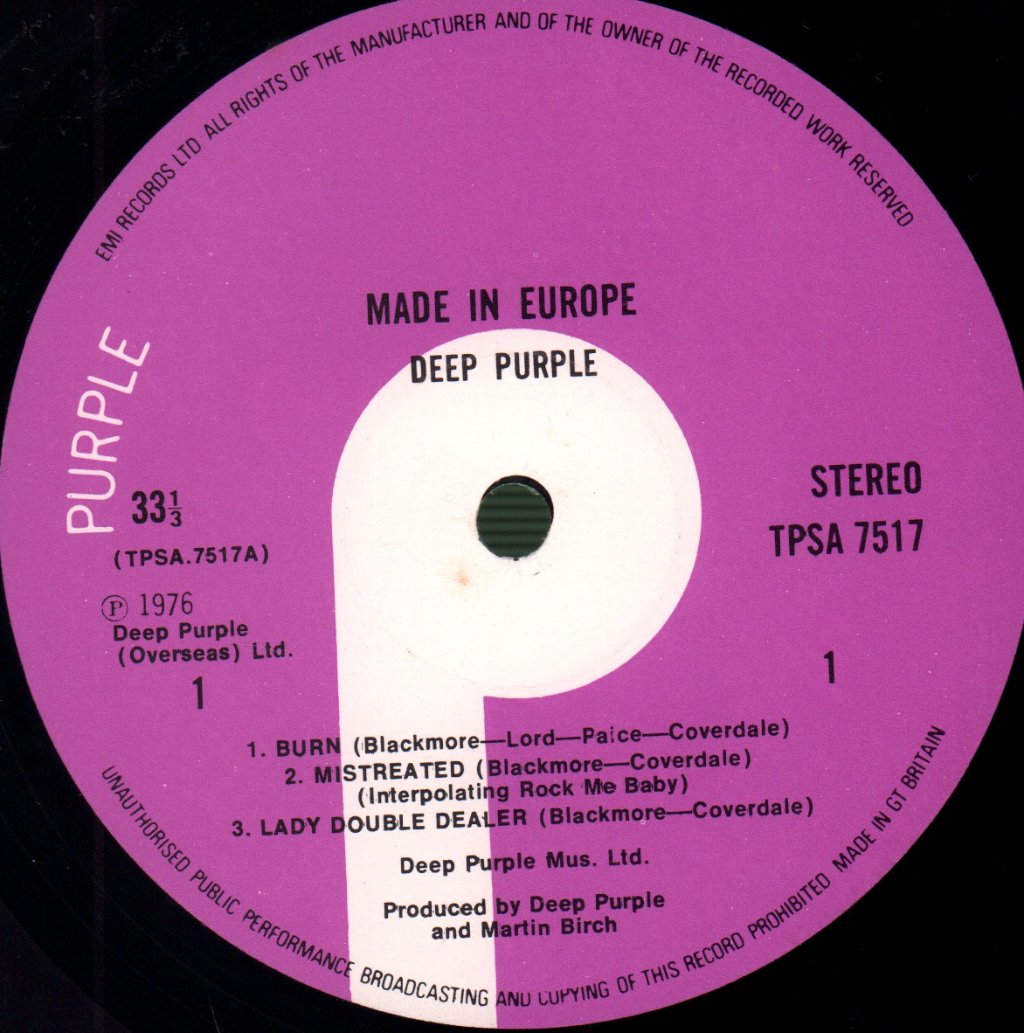 Deep Purple - Made In Europe - Lp