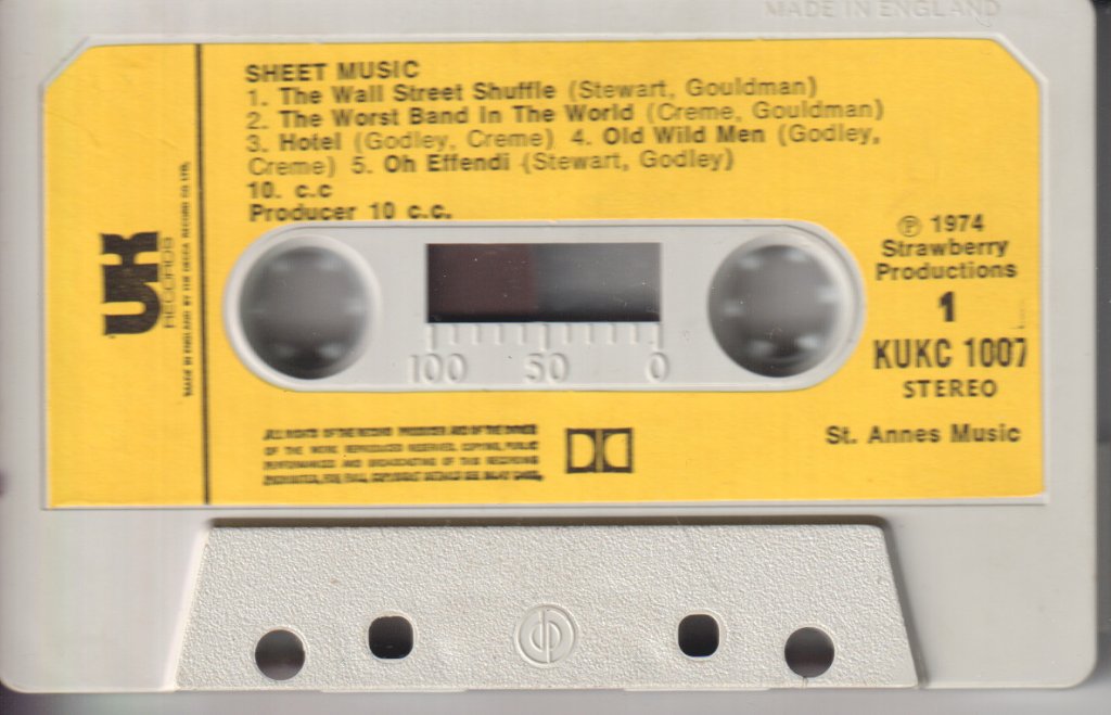 10cc - Sheet Music - Cassette
