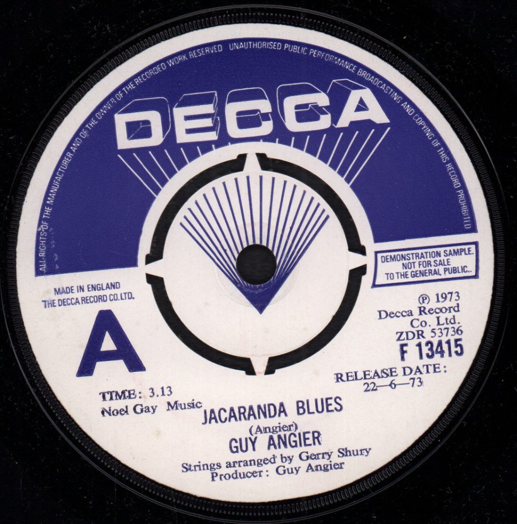 Guy Angier - Jacaranda Blues - 7 Inch