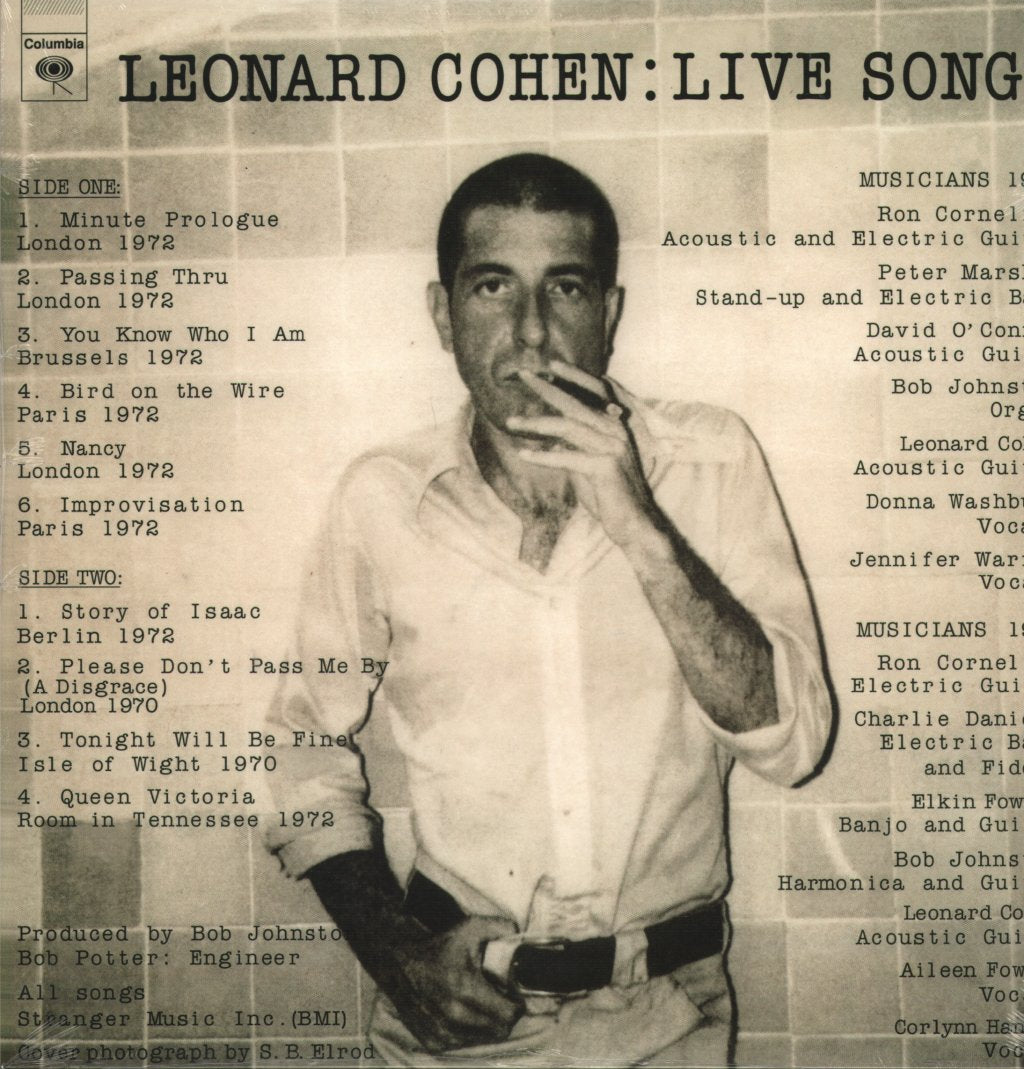 Leonard Cohen - Live Songs - Lp