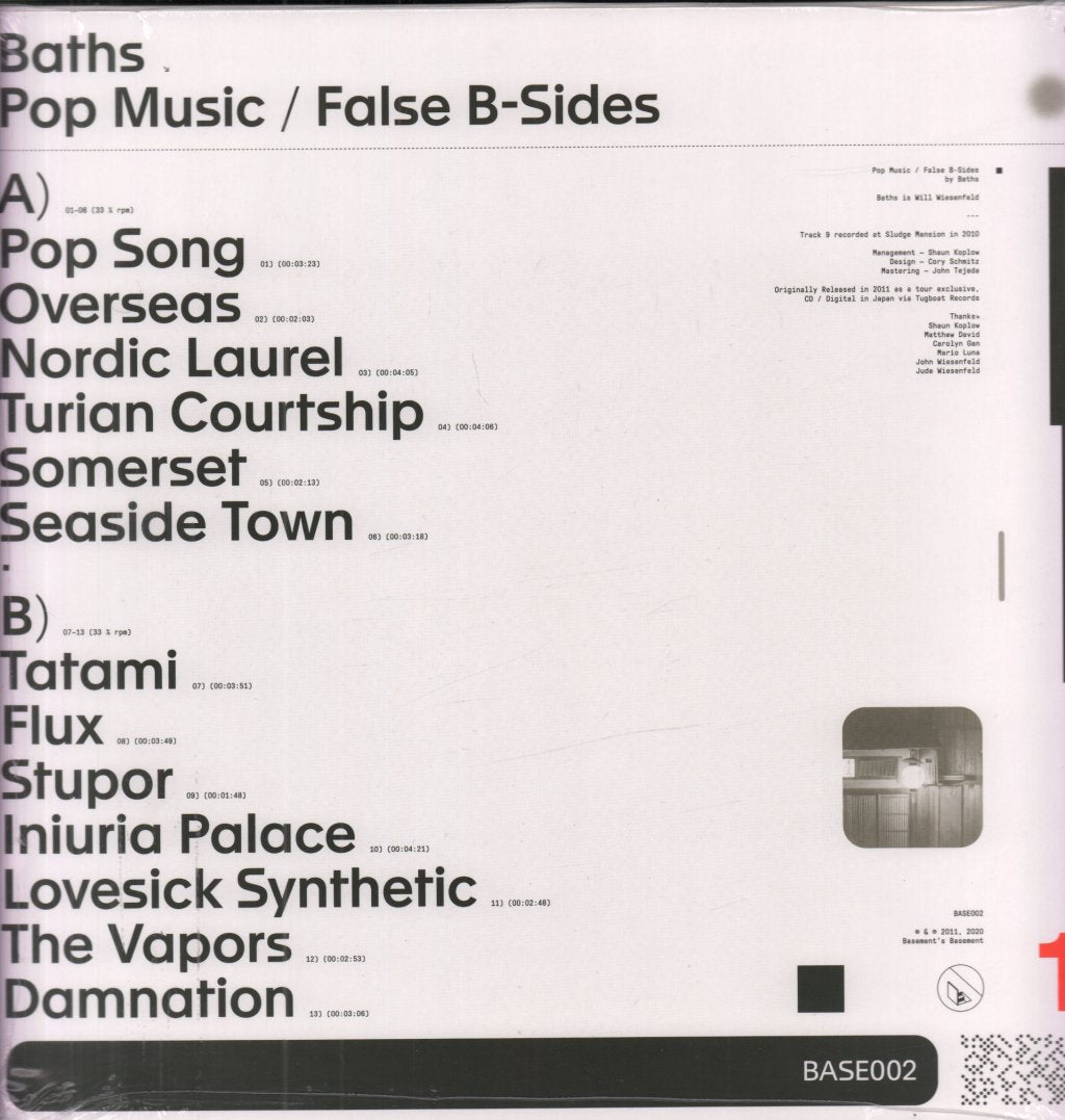 Baths - Pop Music / False B-Sides - Lp