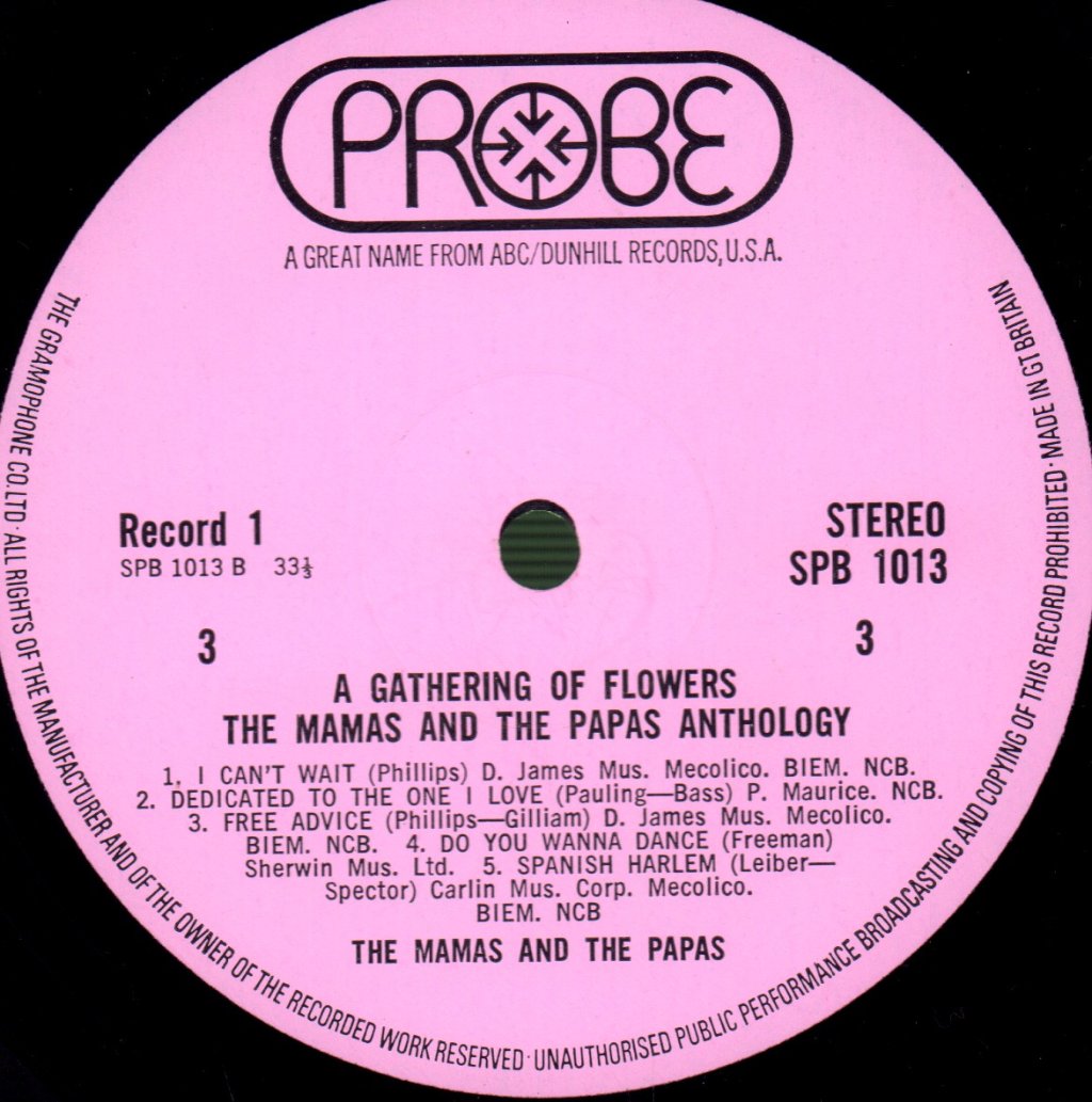 Mamas And The Papas - A Gathering Of Flowers (Anthology) - Double Lp