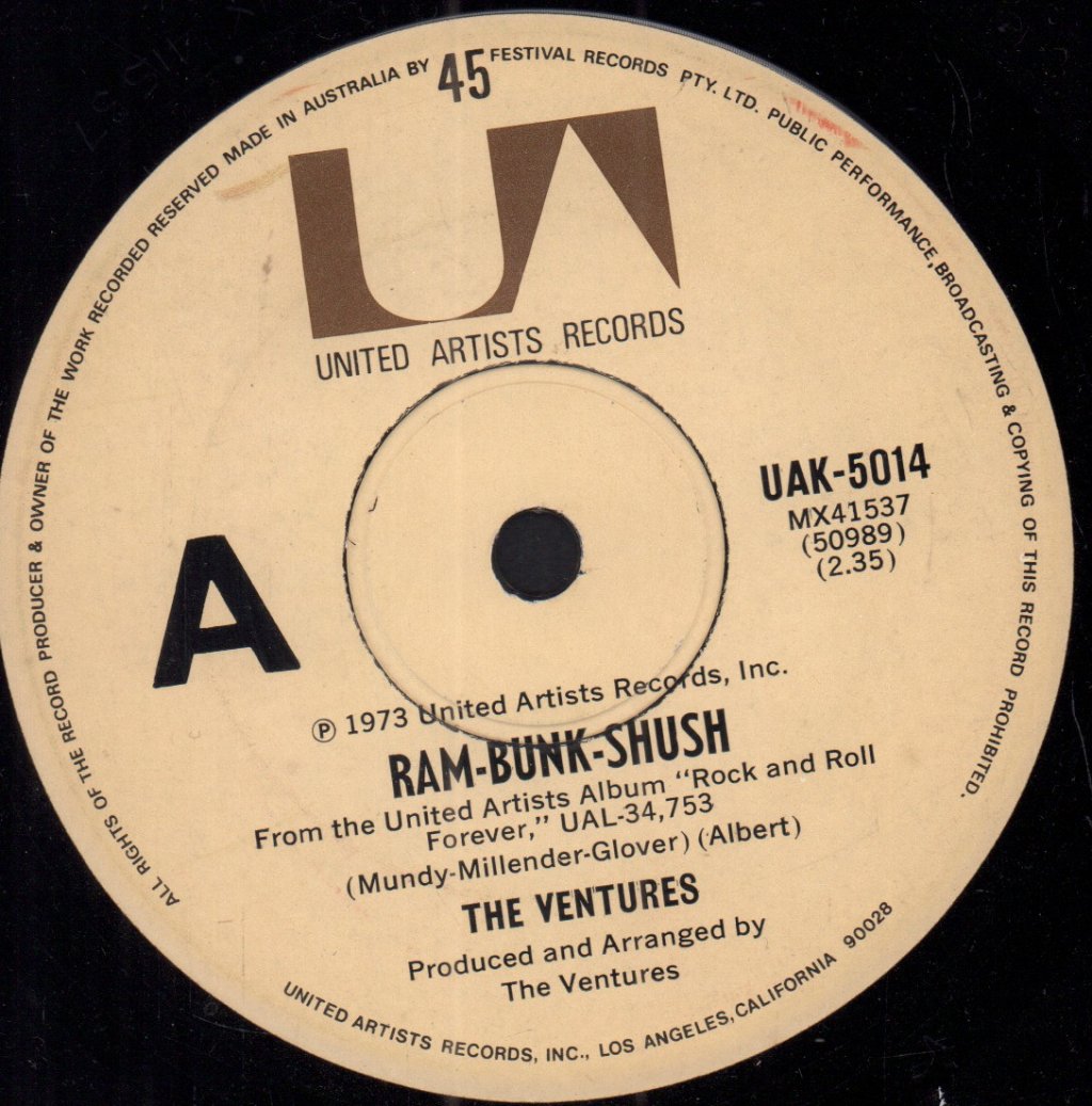 Ventures - Ram-Bunk-Shush - 7 Inch