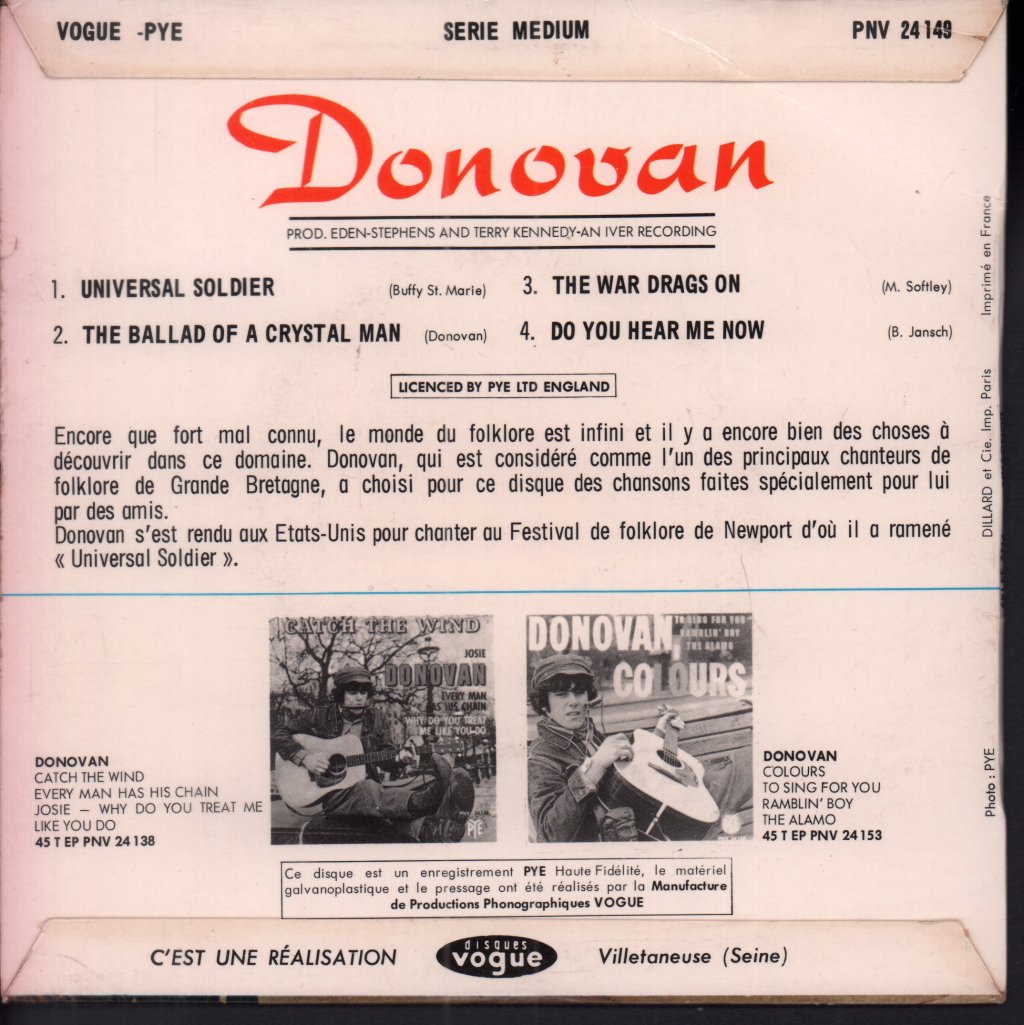 Donovan - Universal Soldier - 7 Inch