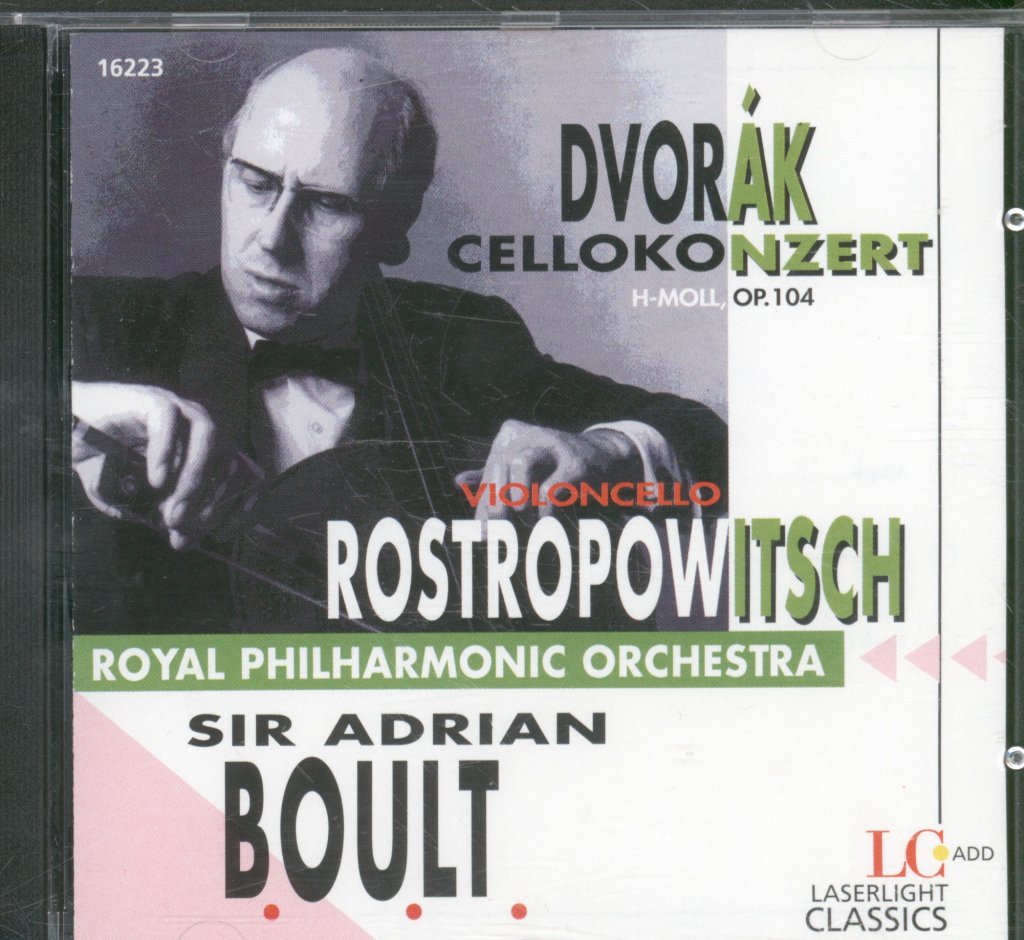 Rostropowitsch, Royal Philharmonic Orchestra, Sir Adrian Boult - Dvorak - CelloKonzert H-Moll Op 104 - Cd