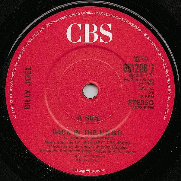 Billy Joel - Back In The U.S.S.R. - 7 Inch