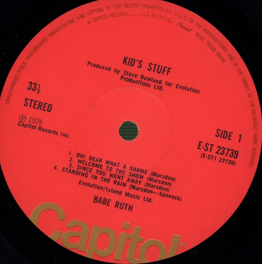 Babe Ruth - Kid's Stuff - Lp