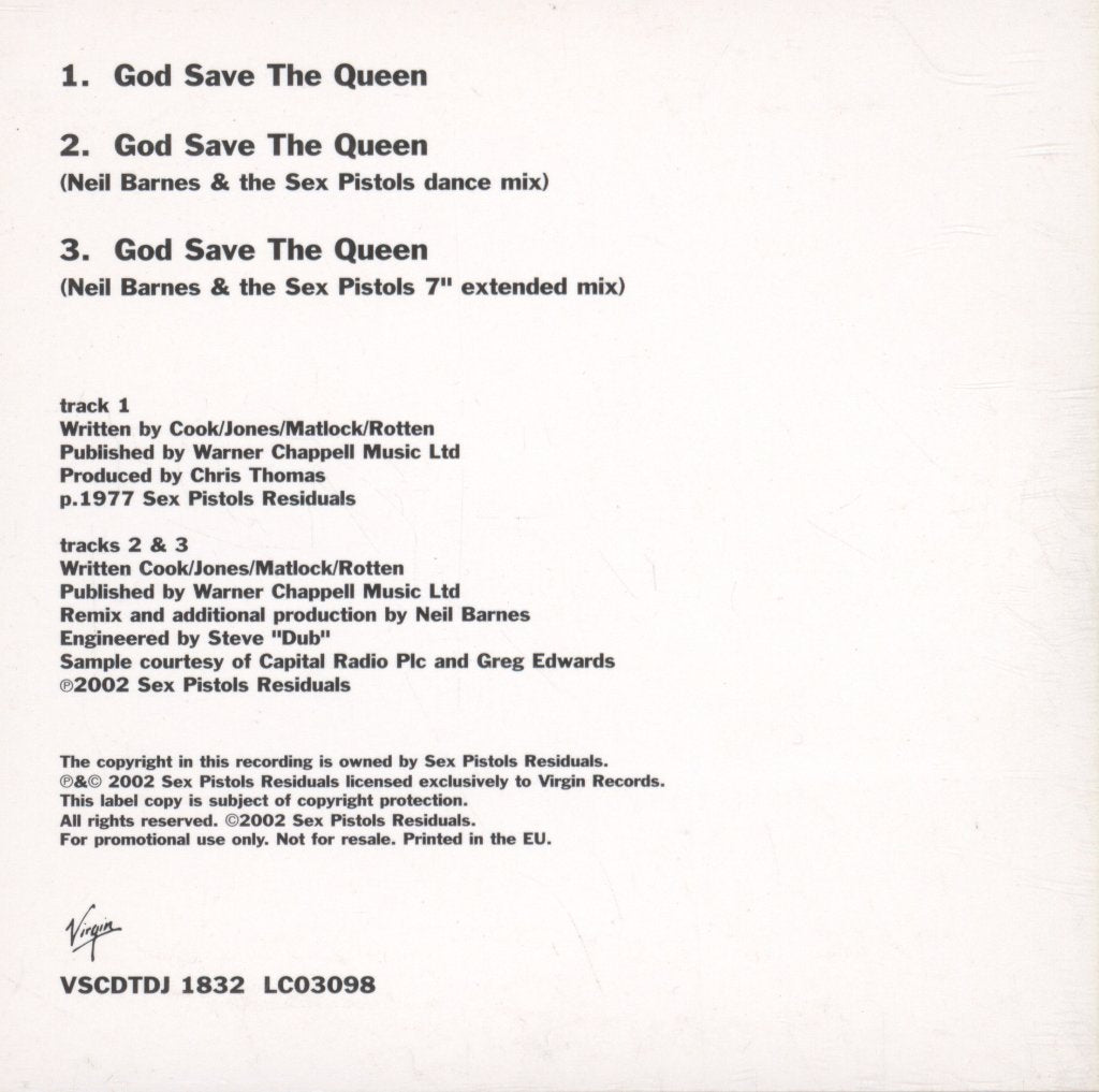Sex Pistols - God Save The Queen - Cd