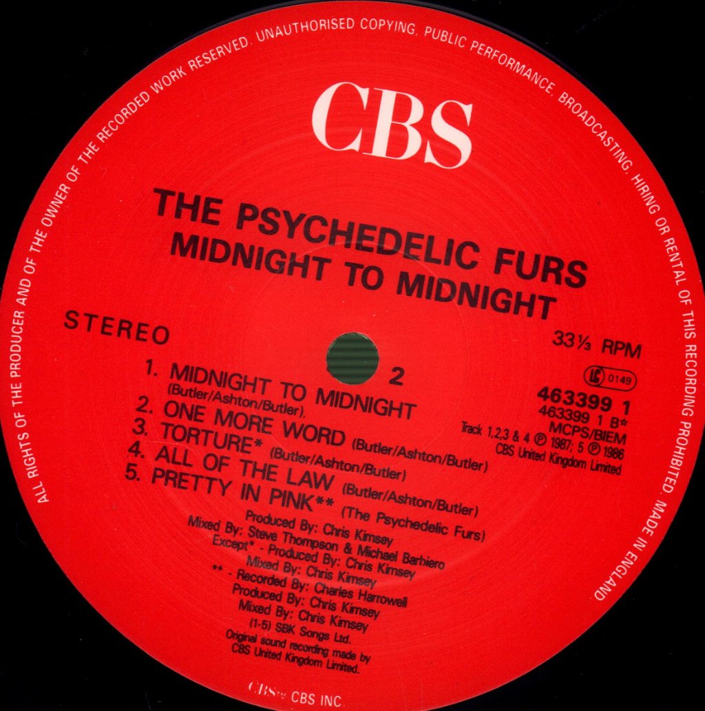 Psychedelic Furs - Midnight To Midnight - Lp