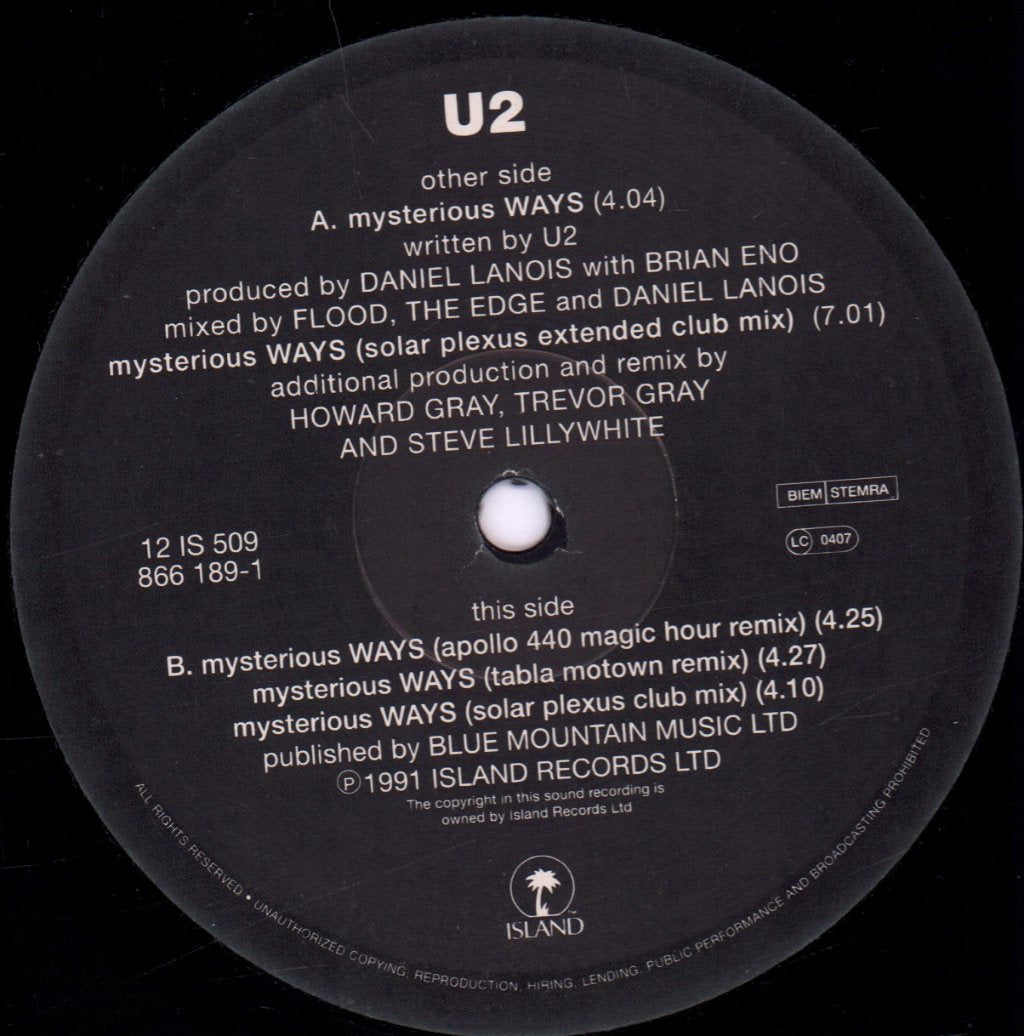 U2 - Mysterious Ways - 12 Inch