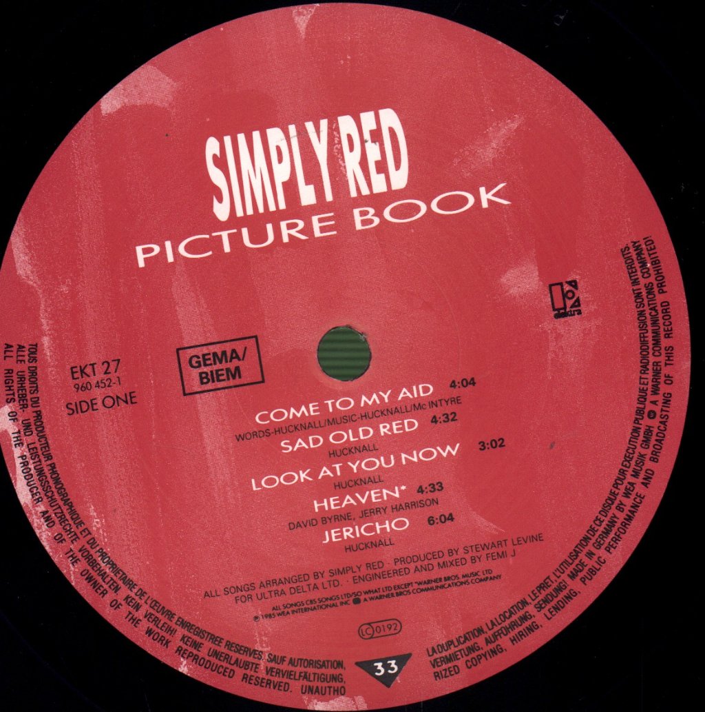 Simply Red - Picture Book - Lp