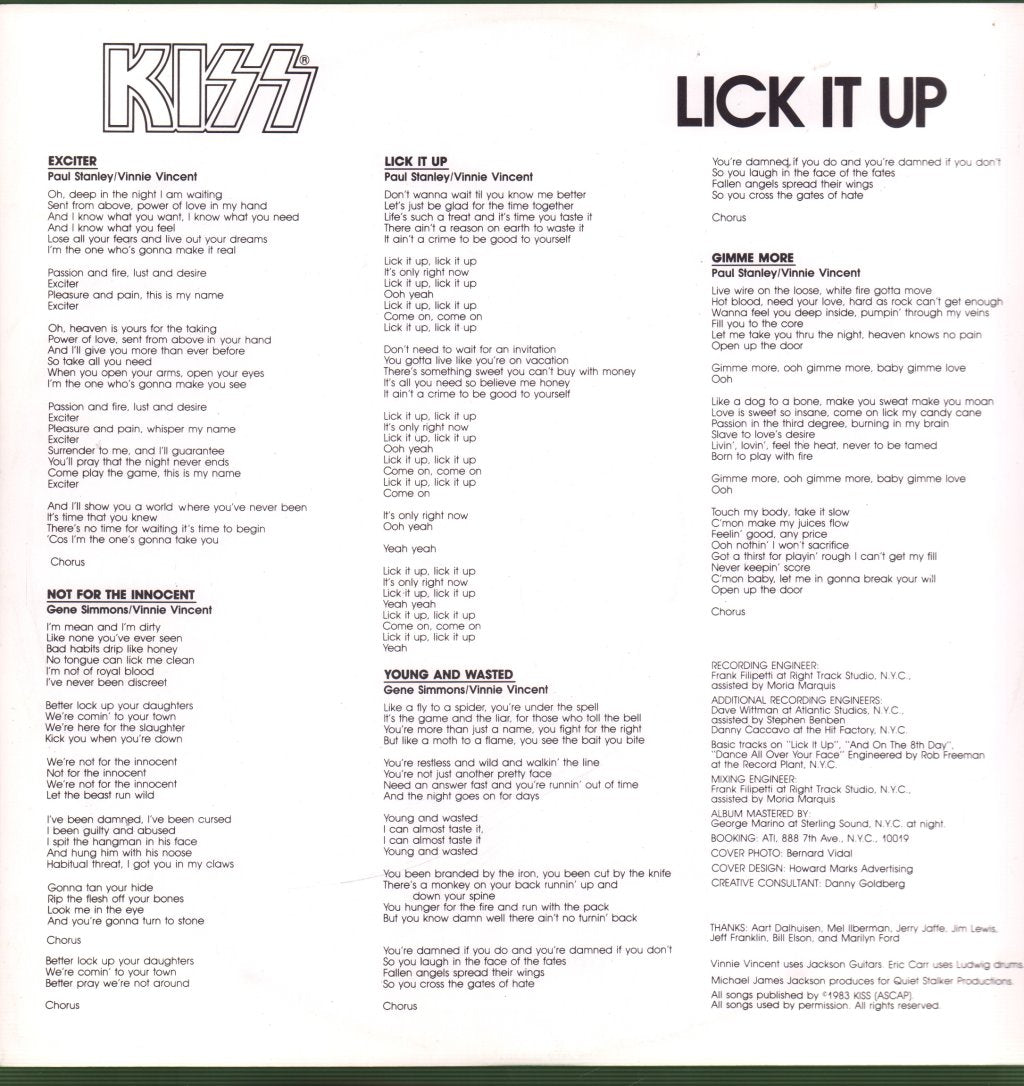 Kiss - Lick It Up - Lp