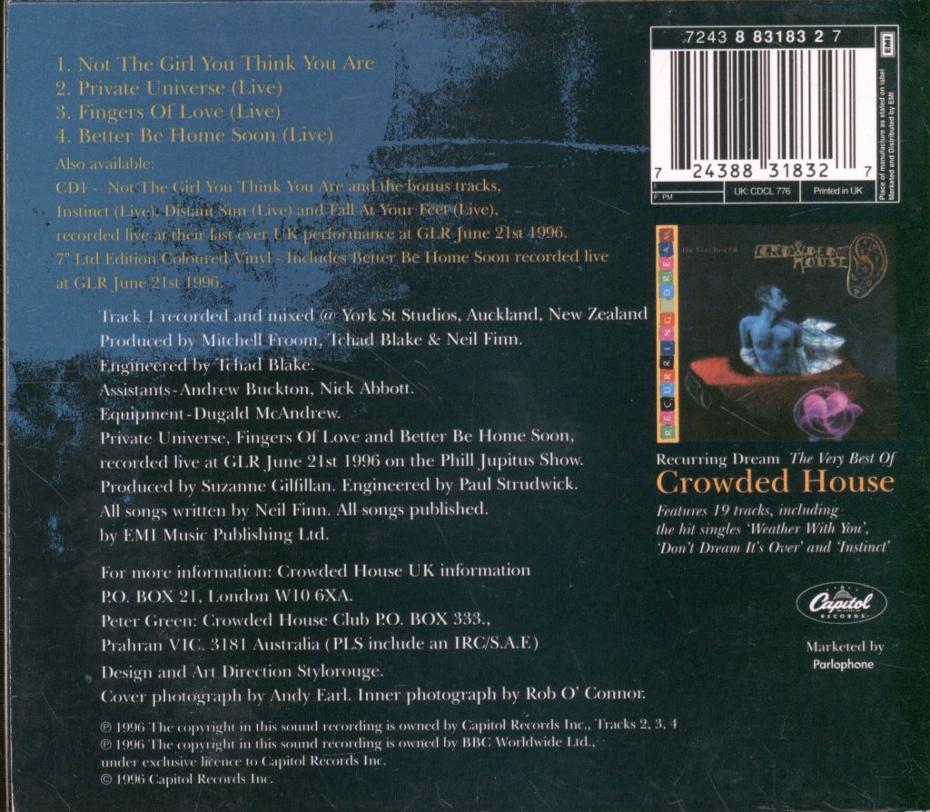 Crowded House - Not The Girl You Think You Are - Cd