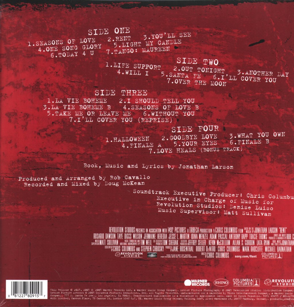 Original Motion Picture Soundtrack - Rent (Black Friday 2025) - Double Lp