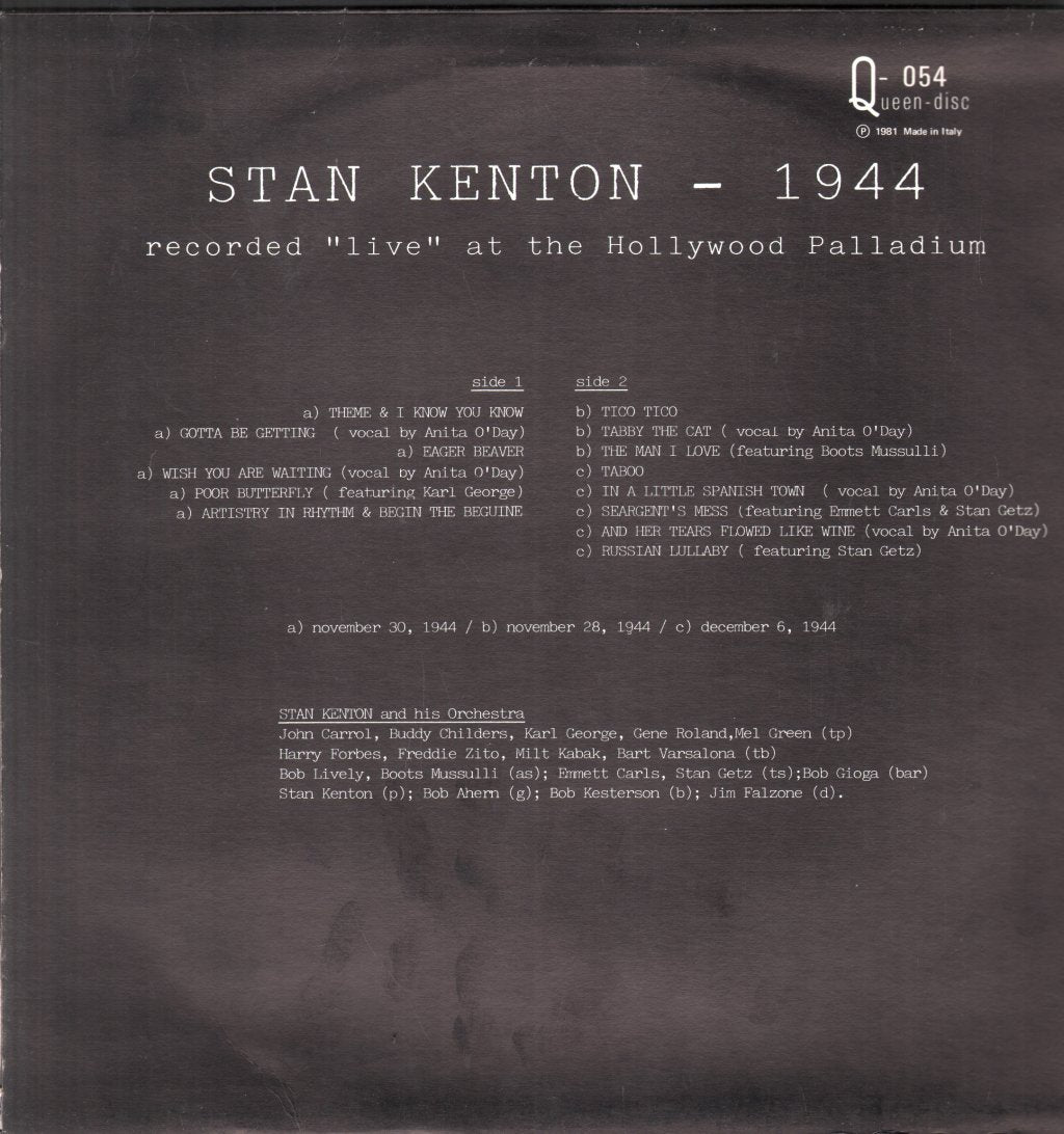 Stan Kenton And His Orchestra - 1944 - Lp