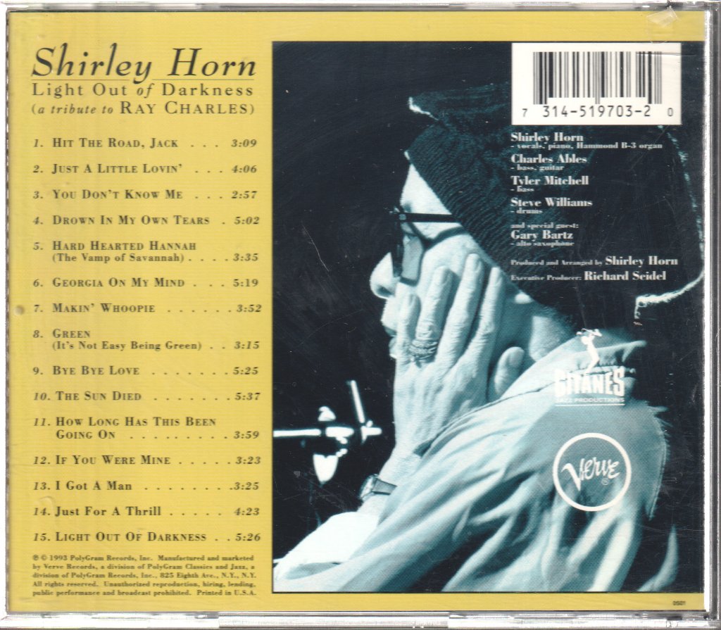 Shirley Horn - Light Out Of Darkness (A Tribute To Ray Charles) - Cd
