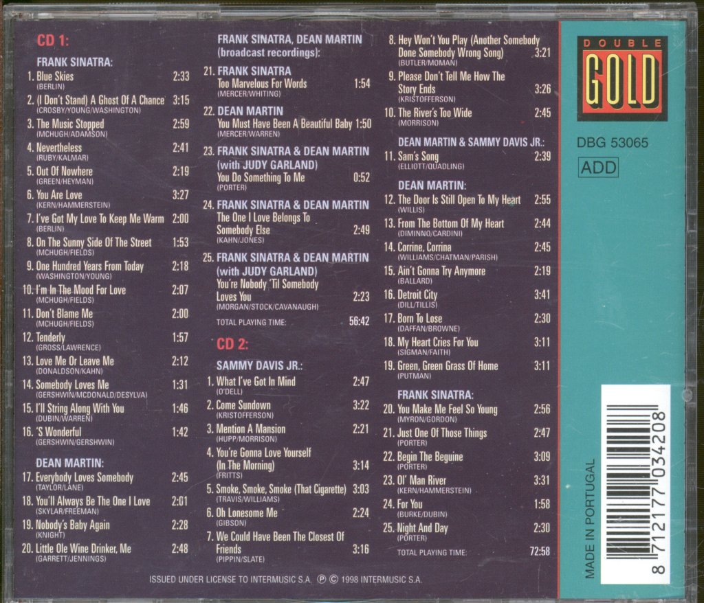 Frank Sinatra, Dean Martin, Sammy Davis Jr - Rat Pack - Double Cd