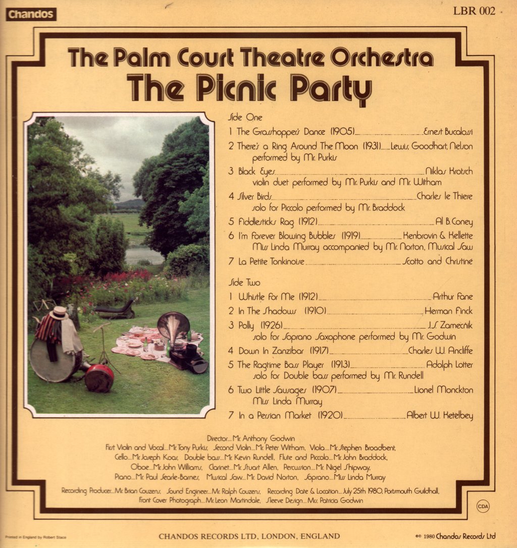 Palm Court Theatre Orchestra - Picnic Party - Lp