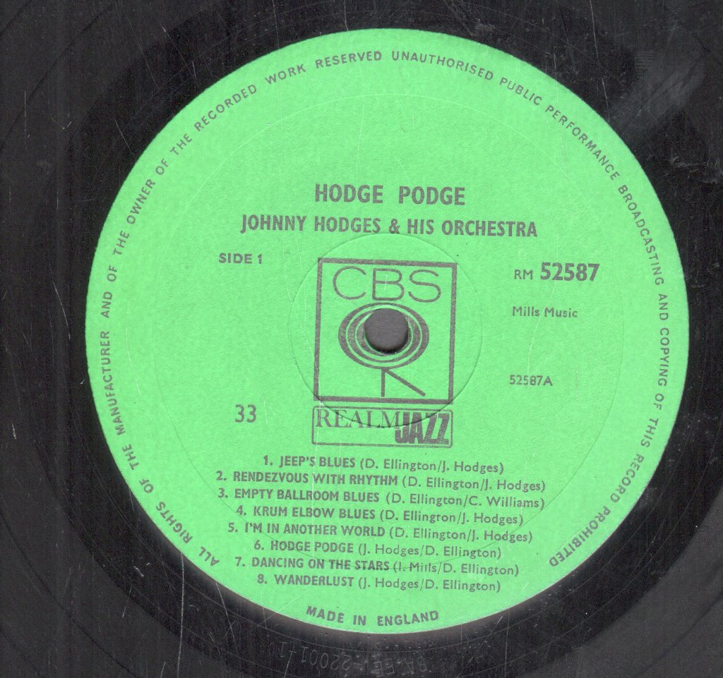 Johnny Hodges And His Orchestra - Hodge Podge - Lp