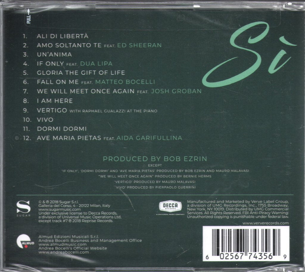 Andrea Bocelli - Si - Cd