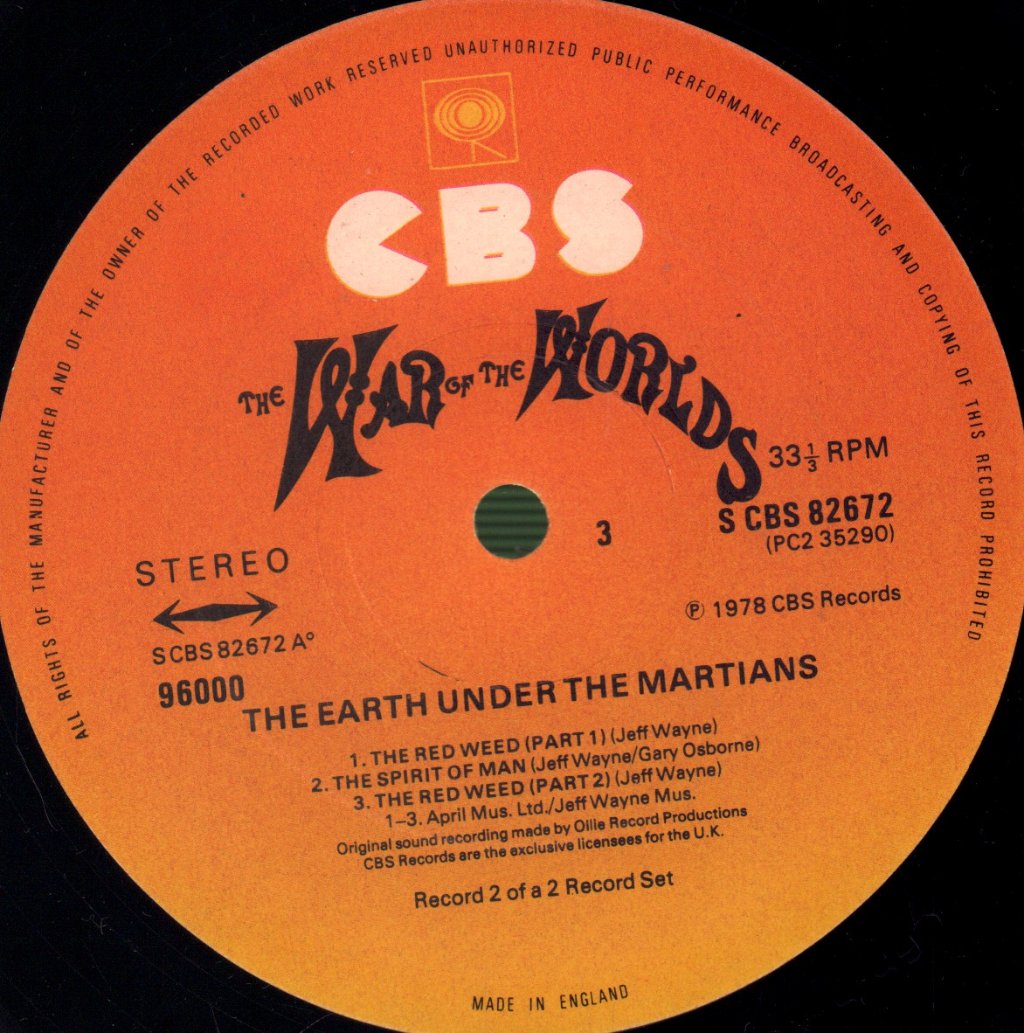Jeff Wayne - War Of The Worlds - Double Lp