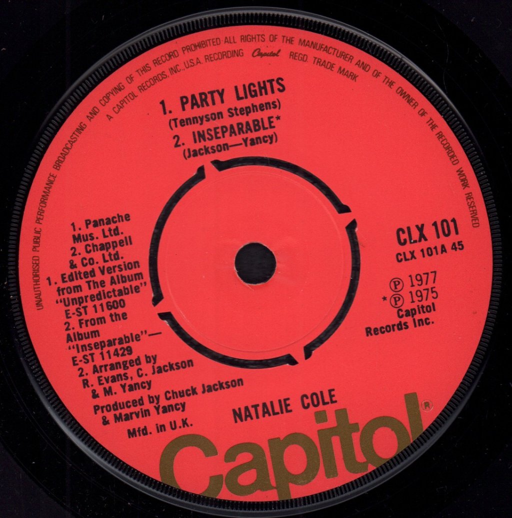 Natalie Cole - Party Lights - 7 Inch