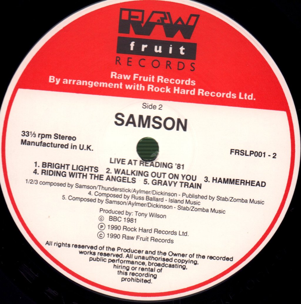 Samson (Nwobhm/Metal Group) - Live At Reading '81 - Lp