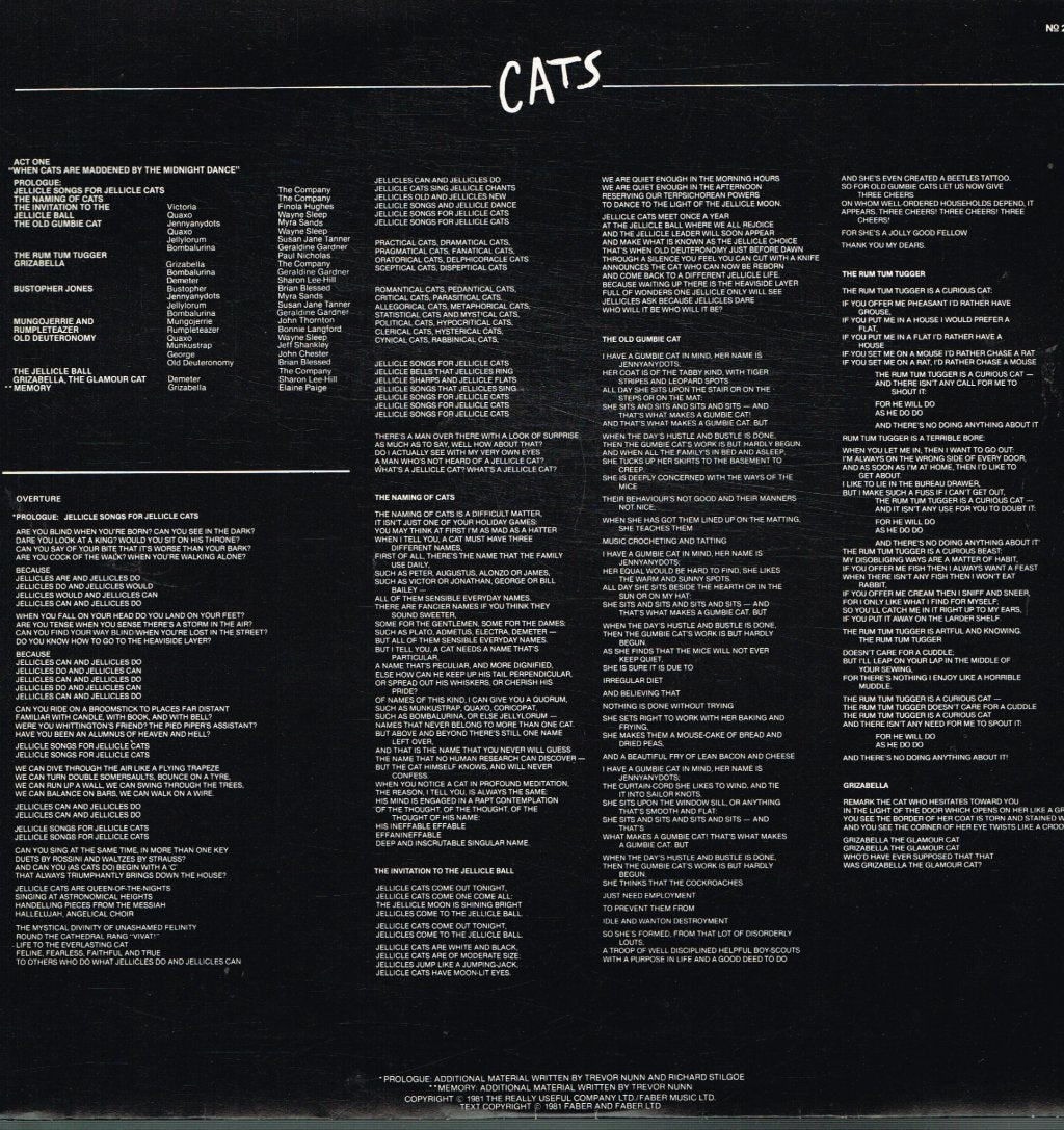 Andrew Lloyd Webber - Cats (Musical) - Double Lp