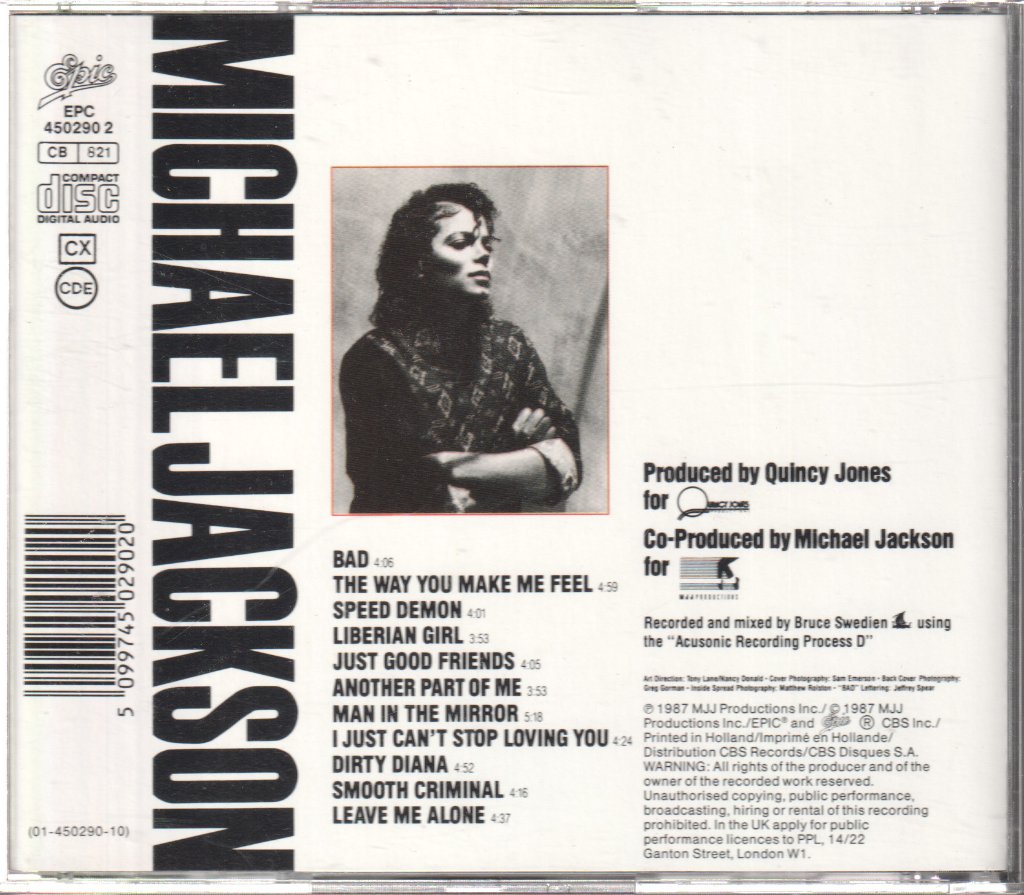 Michael Jackson - Bad - Cd